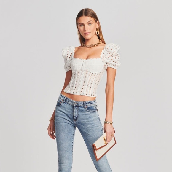 CHARO RUIZ IBIZA Ella Embroidered Corset Top (T3) - Picture 9 of 11